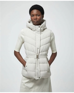 Короткий жилет с капюшоном, белый Сфера