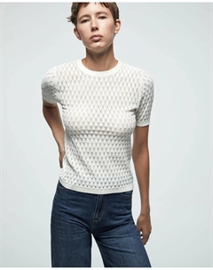 Ажурный джемпер, белый Сфера