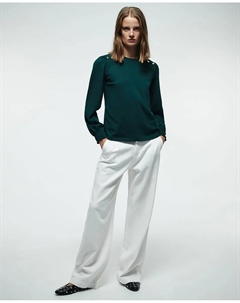 Футболка с пуговицами, темно-зеленый Сфера