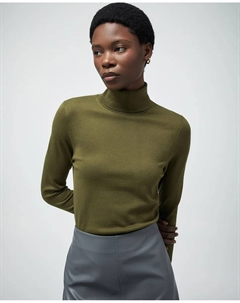 Свитер с высоким воротником, оливковый зеленый Сфера