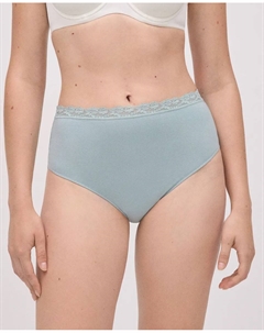 Высокие хлопковые трусы с кружевом , зеленый Ysabel mora