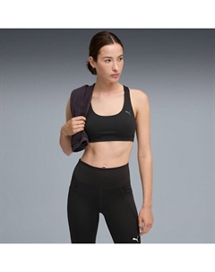 Женский спортивный бюстгальтер средней интенсивности с влагоотводящим эффектом Cloudspun, черный Puma