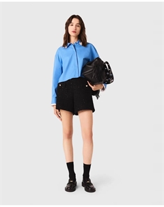 Женские шорты из твида с камнями, черный Maje