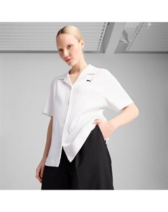 Женская рубашка с ажурным узором Wardrobe Essentials, белый Puma