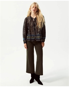 Блузка с люрексовым принтом, темно-синий Сфера