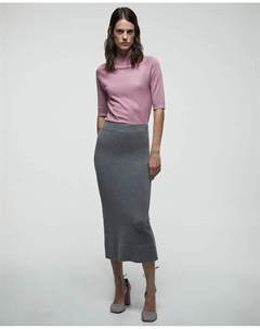 Миди-юбка мягкая, серый Сфера