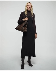 Платье с контрастной кокеткой, черный Сфера