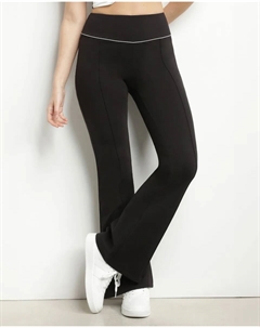 Спортивные брюки с высокой талией клеш, черный Dim