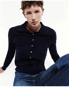 Поло с воротником, темно-синий Сфера