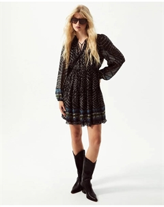 Платье с люрексовым принтом, темно-синий Сфера