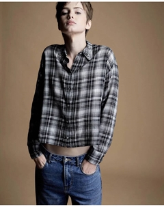 Рубашка в клетку с блестками, черный Сфера