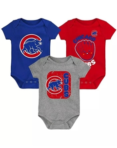 Унисекс-набор из 3 боди для новорожденных Chicago Cubs Change Up в королевском синем, красном и сером цветах Outerstuff