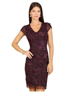 Женское платье с короткими рукавами и украшением, фиолетовый Lara