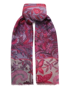 Шаль Орнамент цветы из кашемира и шерсти Gourji