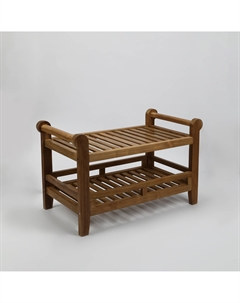 Табурет с подлокотниками и полкой 77х42х51 см Rohman java