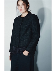 Жакет твидовый укороченный с шерстью Befree
