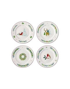 Набор из 4 фарфоровых тарелок Nordic winter из коллекции New Year Essential Tkano