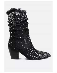 Сапоги из денима Savant со стразами и стразами, черный London rag