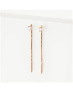 Серьги протяжки из красного золота с фианитами Efremof