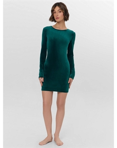 Платье домашнее женское зеленое велюровое Mark formelle