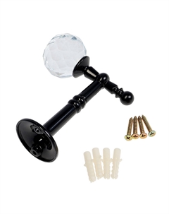 Крючок - держатель для штор на стену ks043, металлический, черный, 2 шт. Cappio