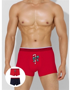 Трусы боксеры мужские с новогодним принтом в наборе, 2 шт Mark formelle