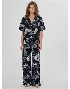 Комплект женский домашний черный с узором Mark formelle