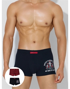 Трусы боксеры мужские с новогодним принтом в наборе, 2 шт Mark formelle