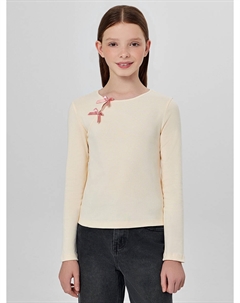 Лонгслив для девочек бежевый с бантиками Mark formelle