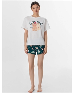 Комплект домашний женский с новогодним принтом Mark formelle