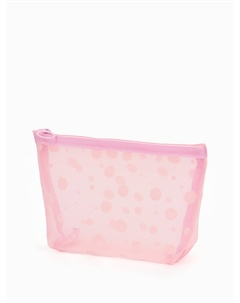 Косметичка dots, с рисунком, сетка, на молнии, розовая Nobrand