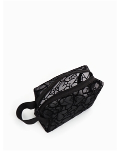 Косметичка black beauty, с ручкой, на молнии, черная Nobrand