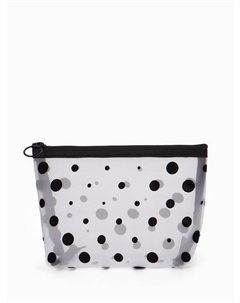 Косметичка dots, с рисунком, сетка, на молнии, белая Nobrand