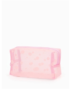 Косметичка женская dot, с рисунком, сетка, на молнии, розовая Nobrand