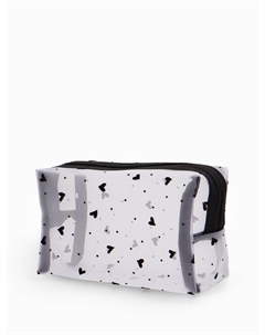 Косметичка женская hearts, с рисунком, сетка, на молнии, белая Nobrand
