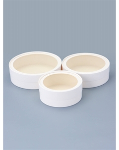 Набор подарочных коробок 3 в 1 круглые с окном, завальцованные, белые, 20×18×15 см Upak land