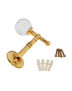 Крючок - держатель для штор на стену ks043, металлический, цвет золото, 2 шт. Cappio