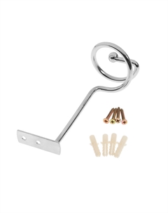 Крючок - держатель для штор на стену ks044, металлический, цвет хром, 2 шт. Cappio