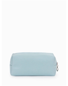 Косметичка женская one color, на молнии, экокожа, голубая Nobrand