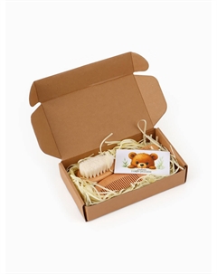 Расческа детская, деревянная с натуральной щетиной, гребень, набор 2 шт., m&b Mum&baby