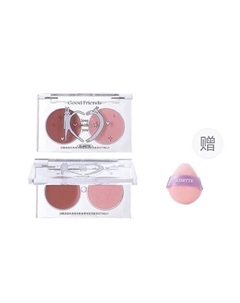 Двухцветные румяна Good Friends Club Dual-Color Blush + Спонж Flortte