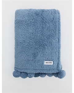 Флисовый плед с помпонами детский Sela