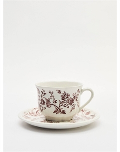 Чайная пара из фарфора с цветочным узором Sela