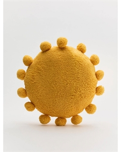 Круглая декоративная подушка с помпонами детская Sela