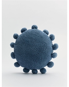 Круглая декоративная подушка с помпонами детская Sela