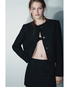 Жакет твидовый укороченный с шерстью Befree