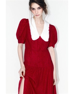 Платье миди приталенное с белым воротничком Befree