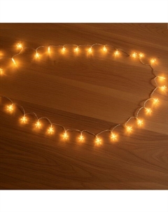 Гирлянда Снежинки 3м 30LED теплый белый свет Maxijoy