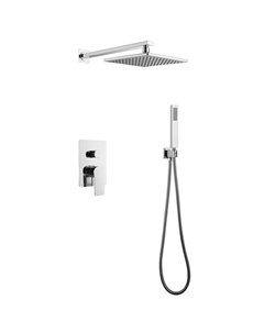 Душевая система Abber Weiss Insel встраиваемая с верхним душем с лейкой со смесителем хром (AF8018)