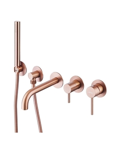 Смеситель для душа встраиваемый Abber Wasser Kreis однорычажный с лейкой розовое золото матовое (AF8130MRG)